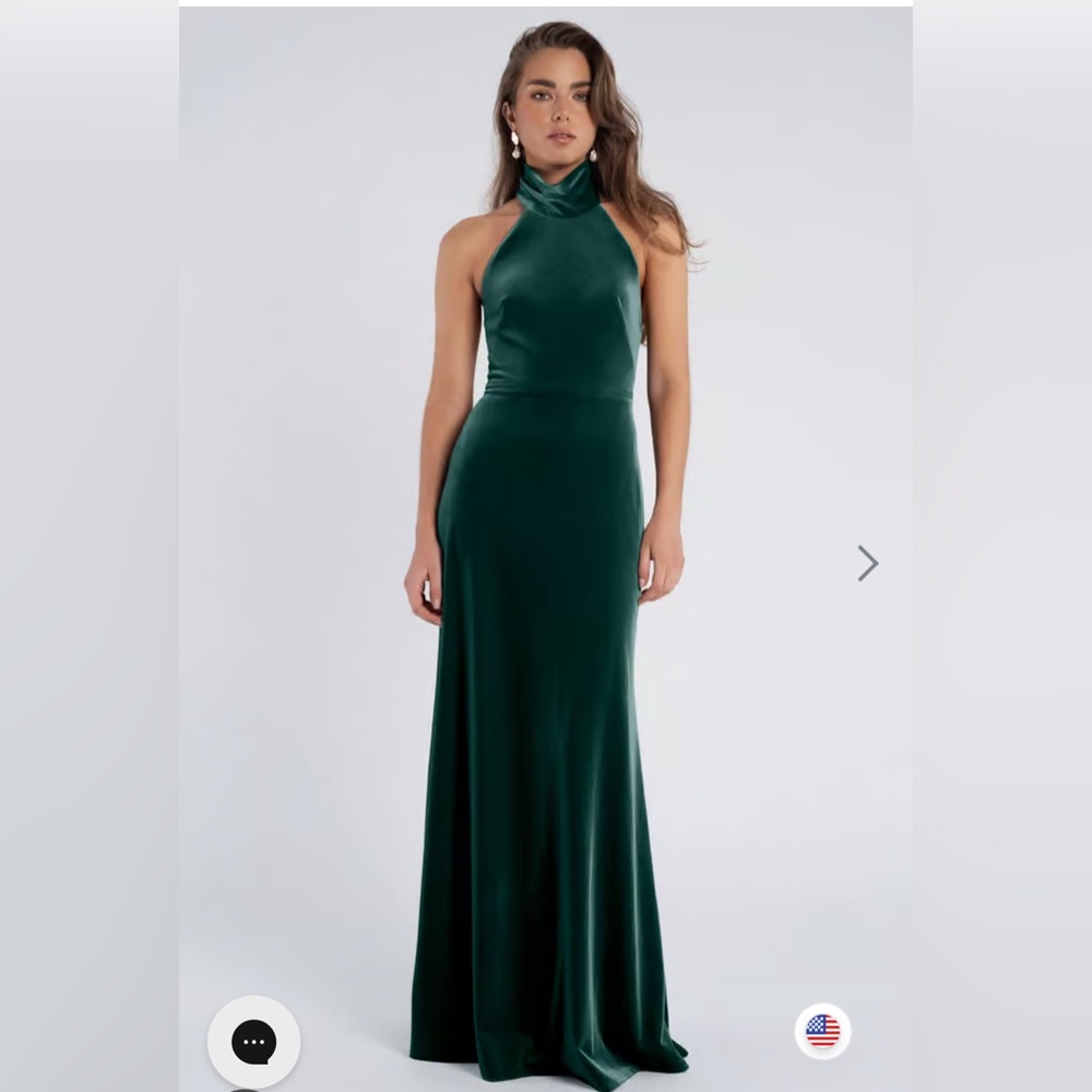 Jenny Yoo Emerald Lennox Halter Bridesmaid Maxi Gown